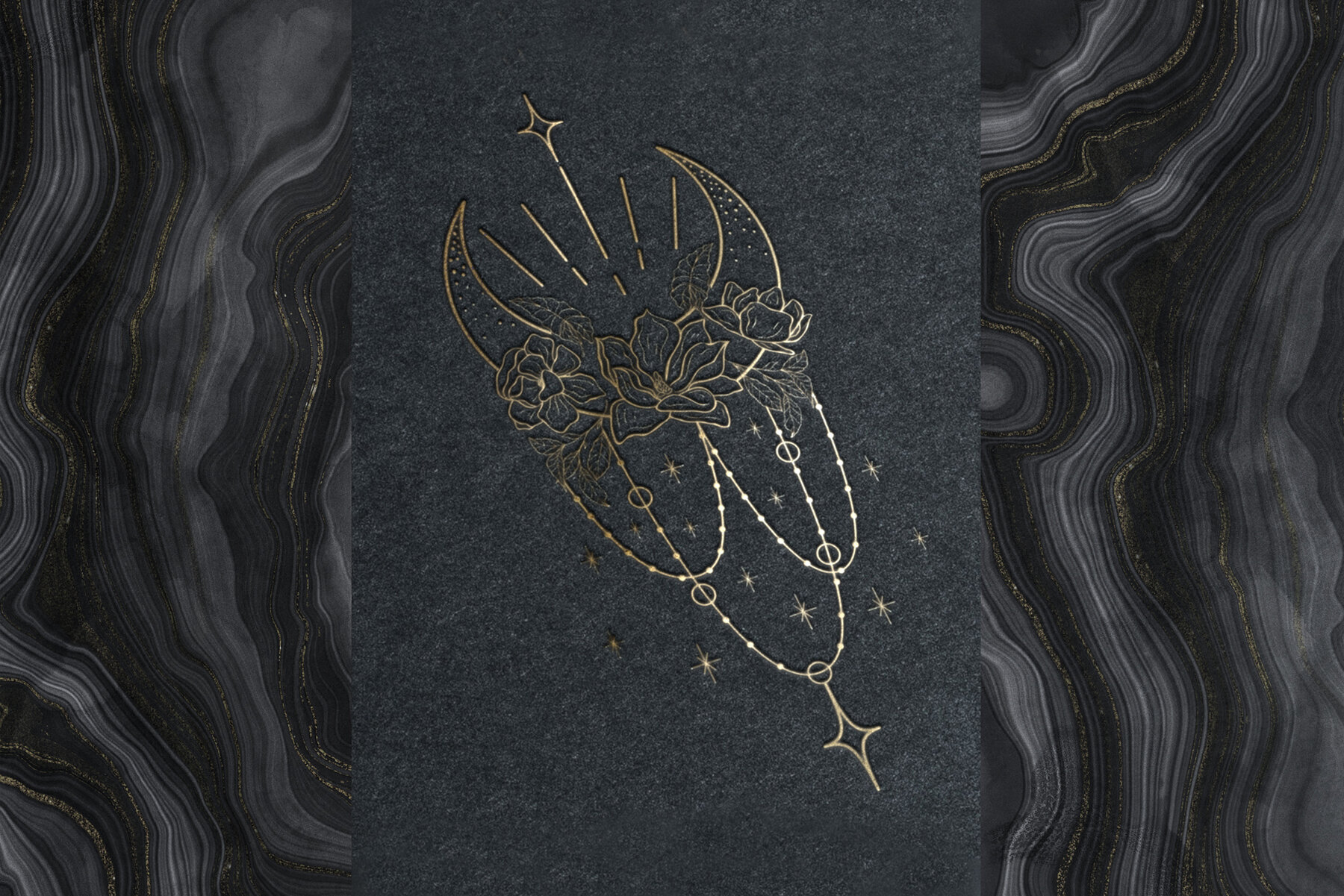 Botany and Moon Hand Drawn Line Art 16