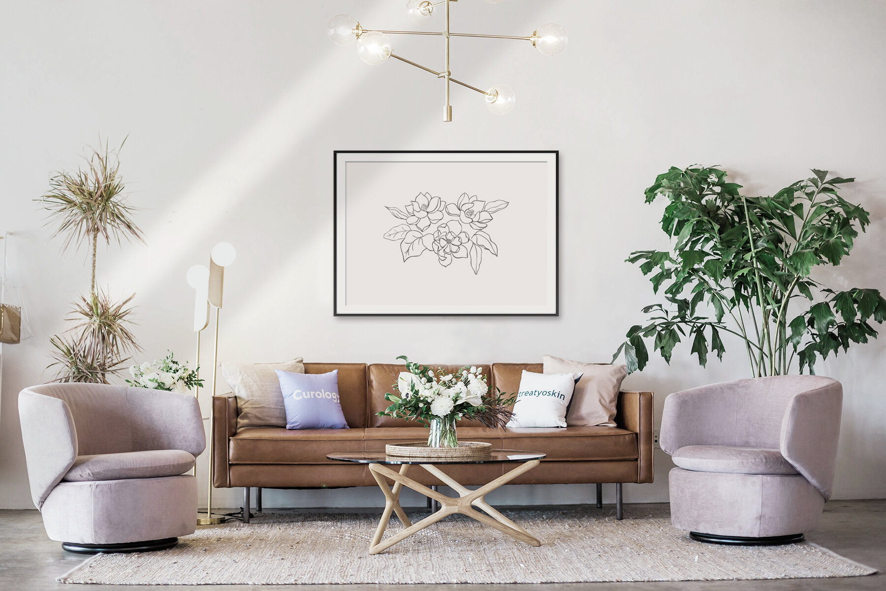 Beauty Women and Moon Trendy Line Art Illustrations 11