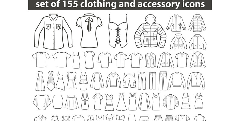 Set of clothing icons Vector Illustrations