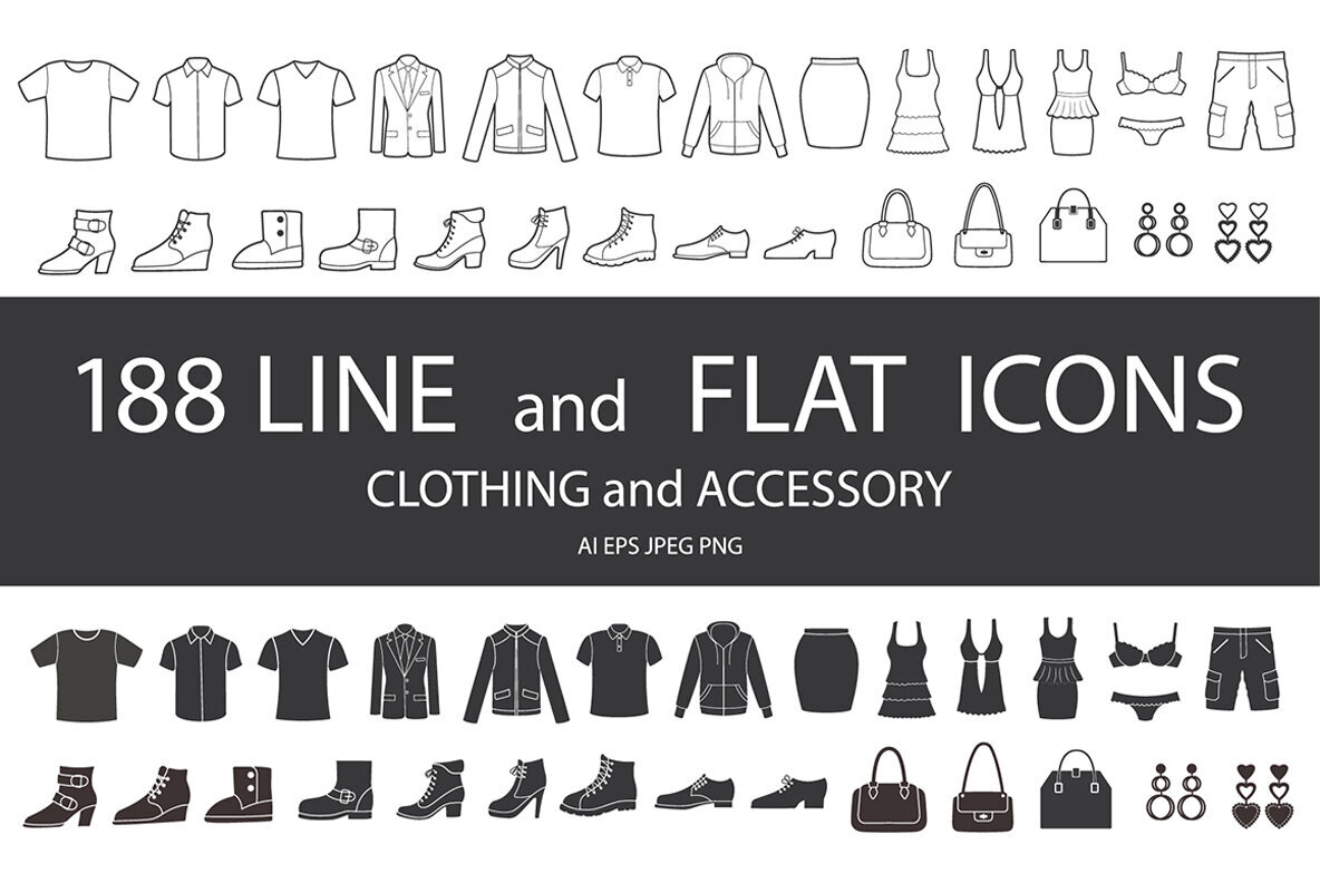 Set of clothing icons Vector Illustrations 2