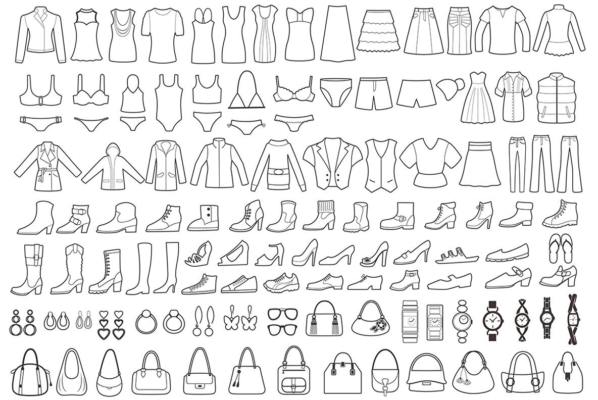 Set of clothing icons Vector Illustrations 3