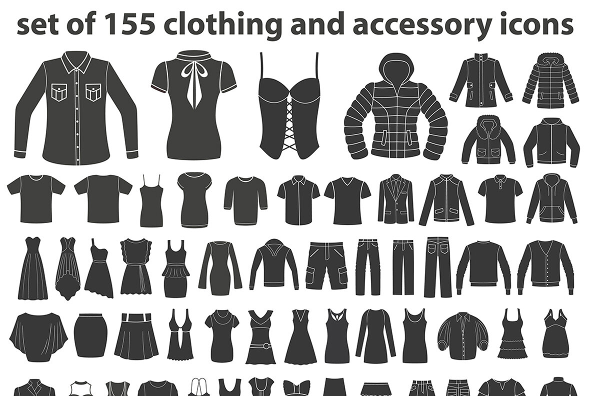 Set of clothing icons Vector Illustrations 4