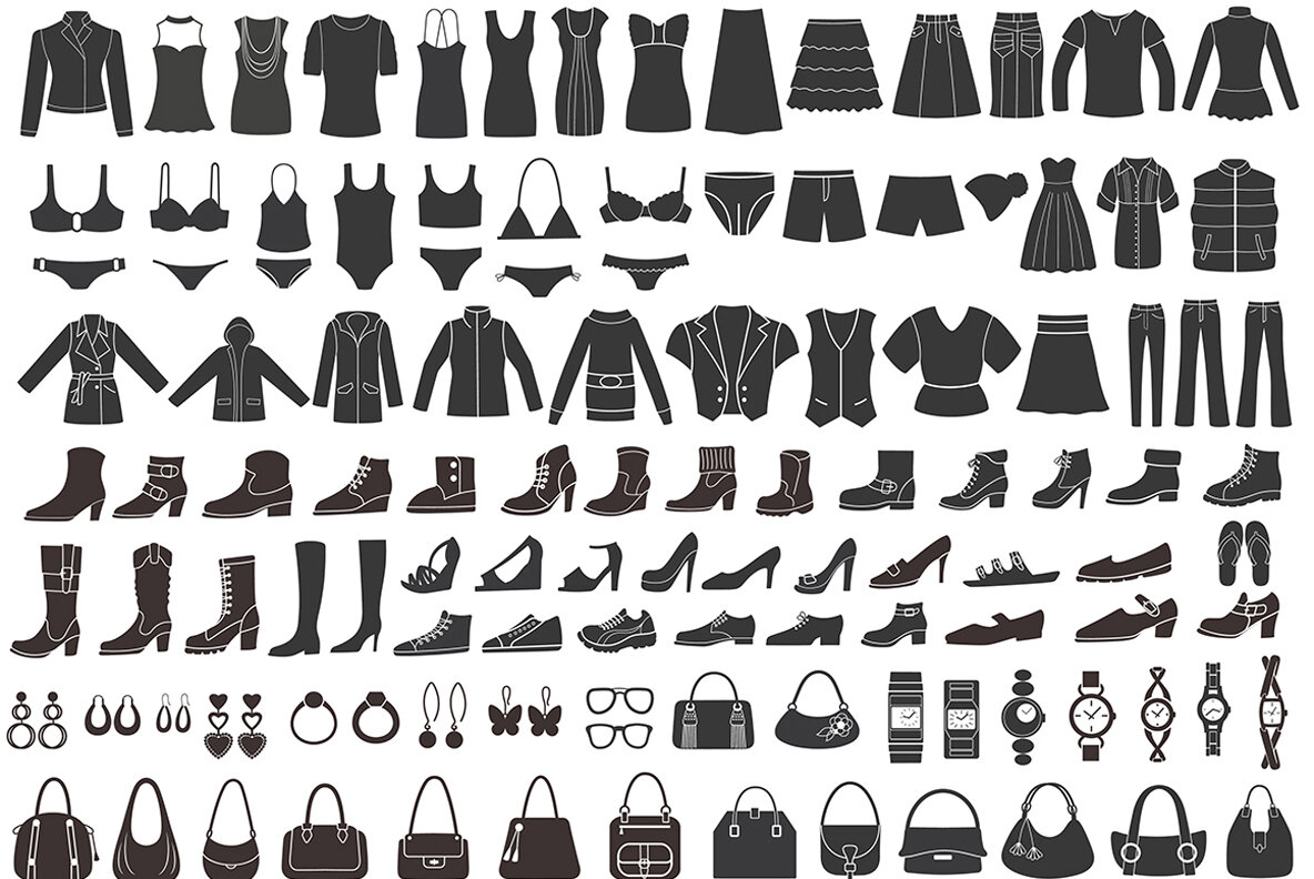 Set of clothing icons Vector Illustrations 5