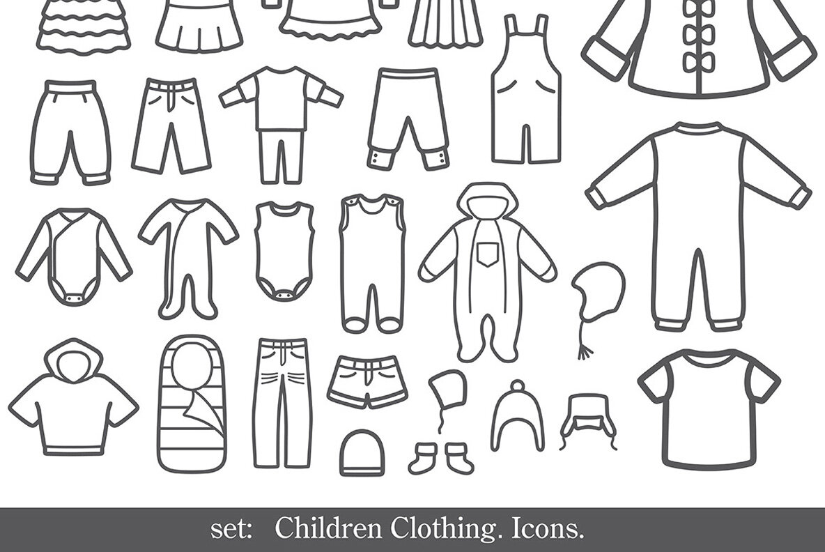 Set of clothing icons Vector Illustrations 7