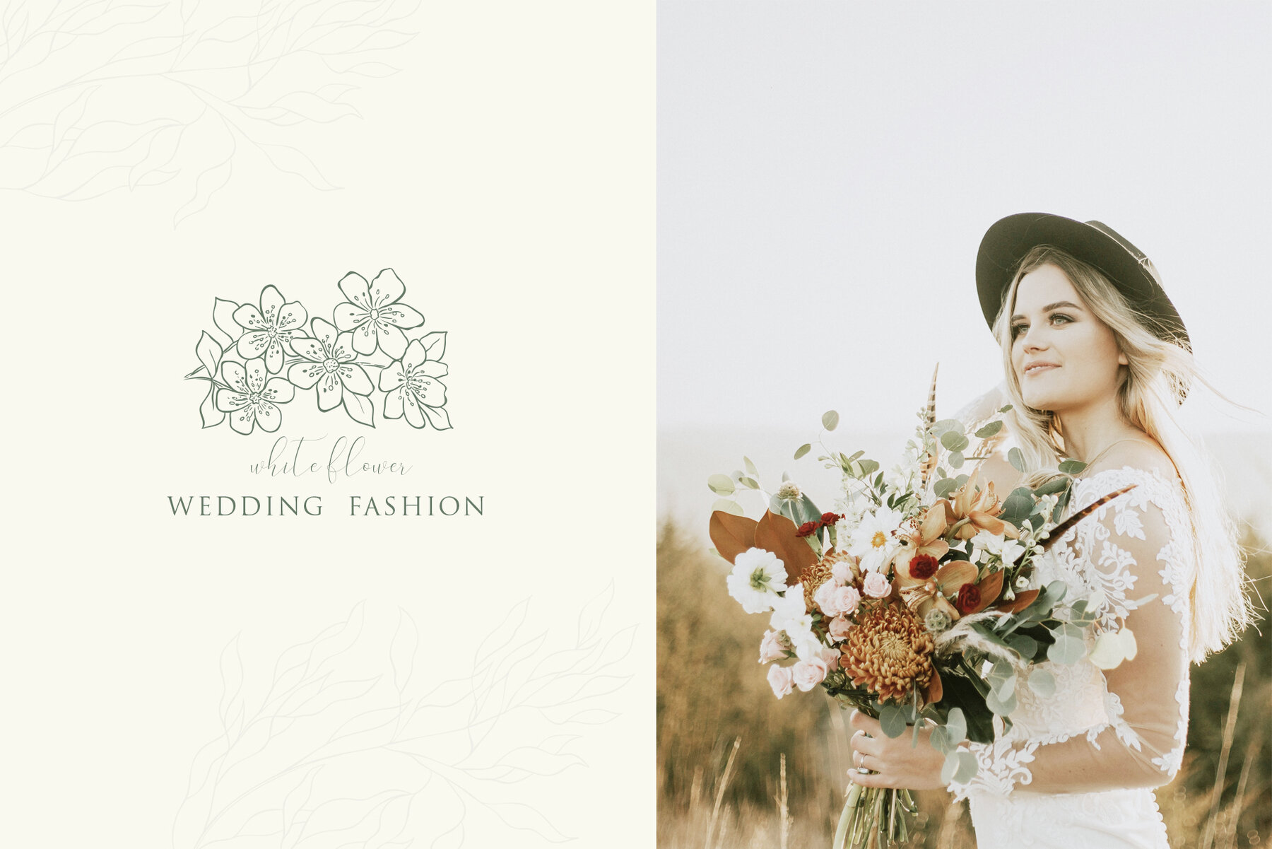 Birth Flowers Trendy Plants Logos Vector Illustrations 13