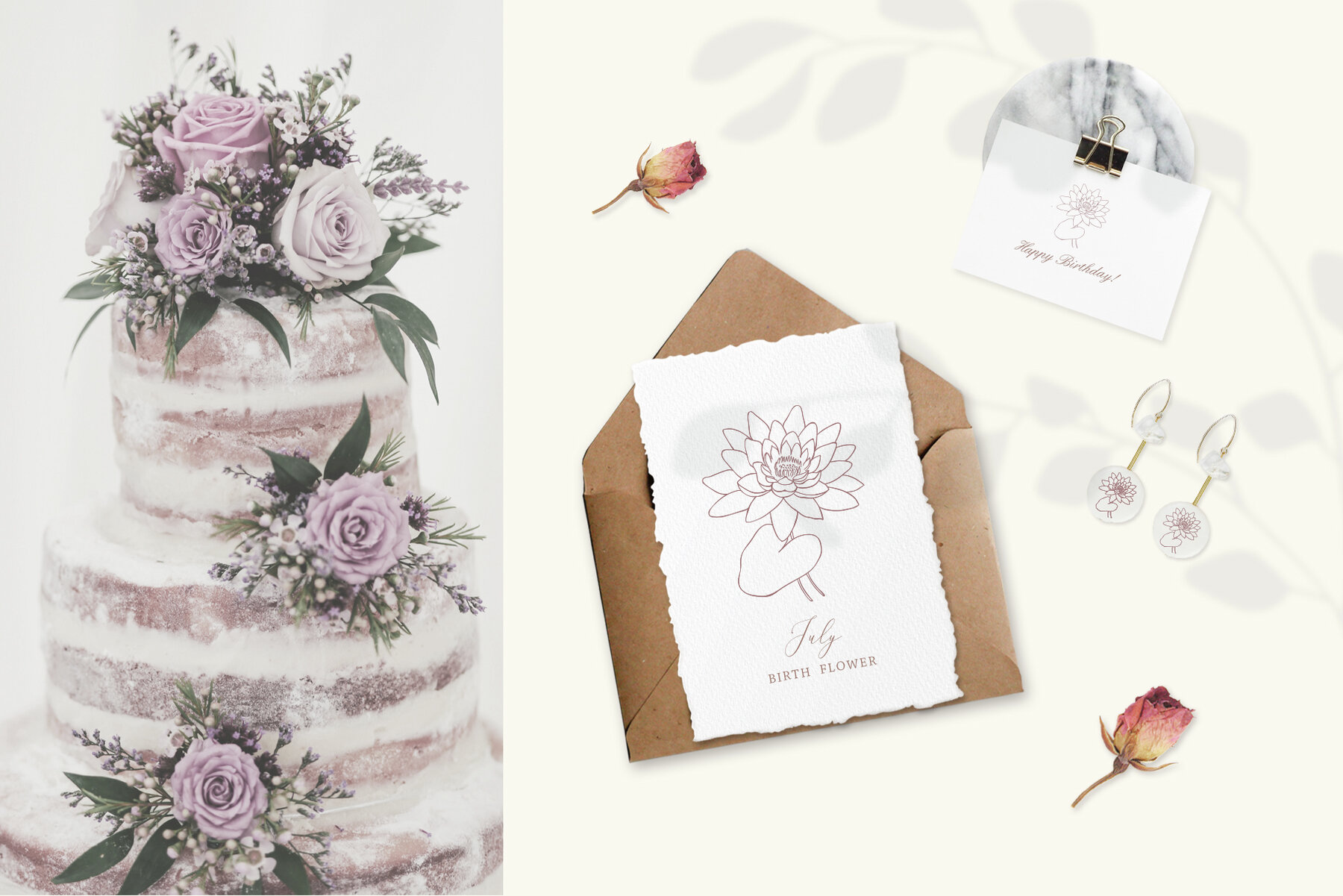 Birth Flowers Trendy Plants Logos Vector Illustrations 22