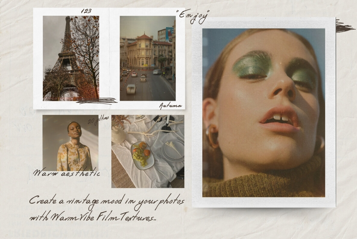 20 Warm vibe film overlay textures 2