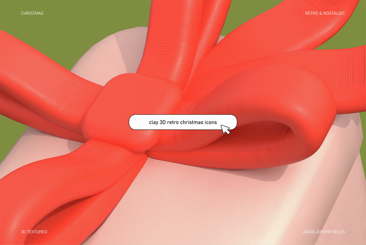 3D Retro Christmas Icons 2