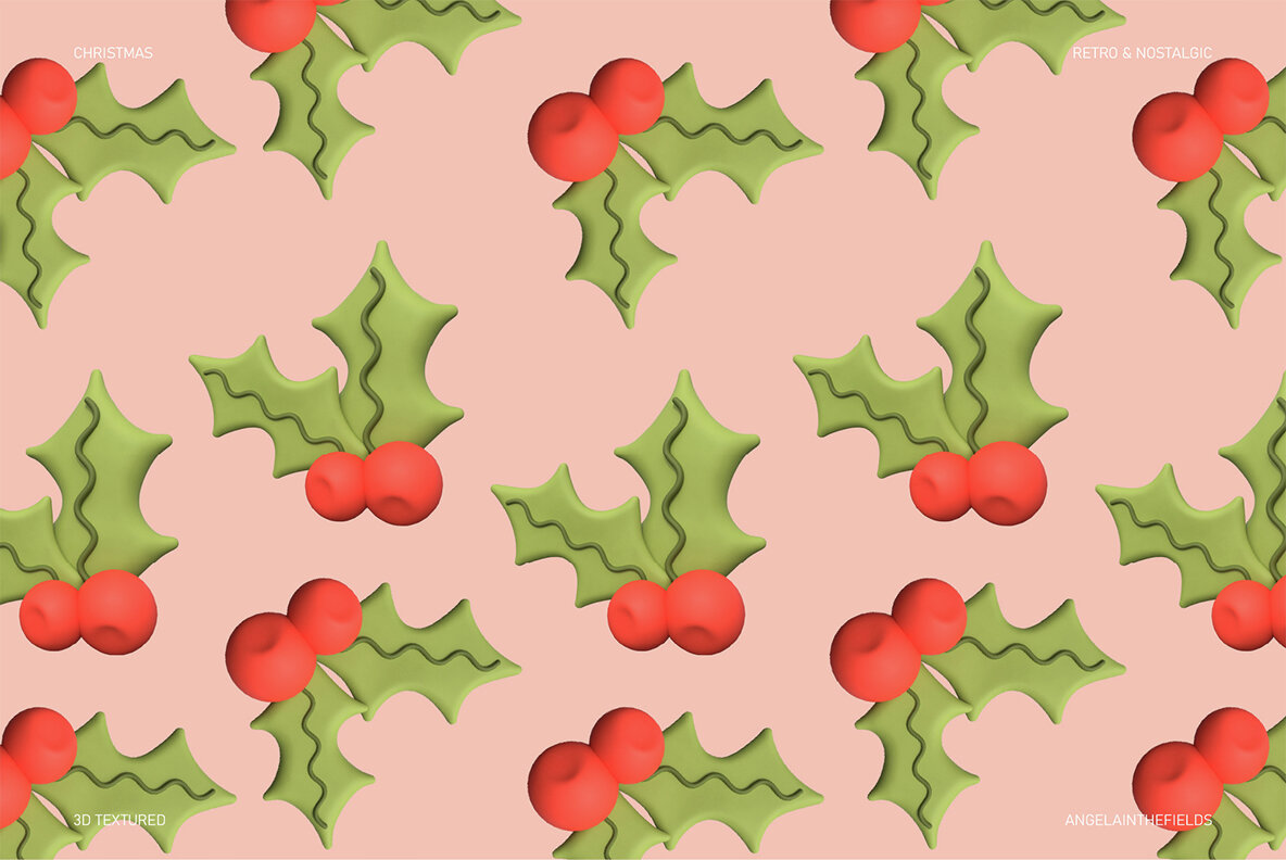 3D Retro Christmas Icons 6