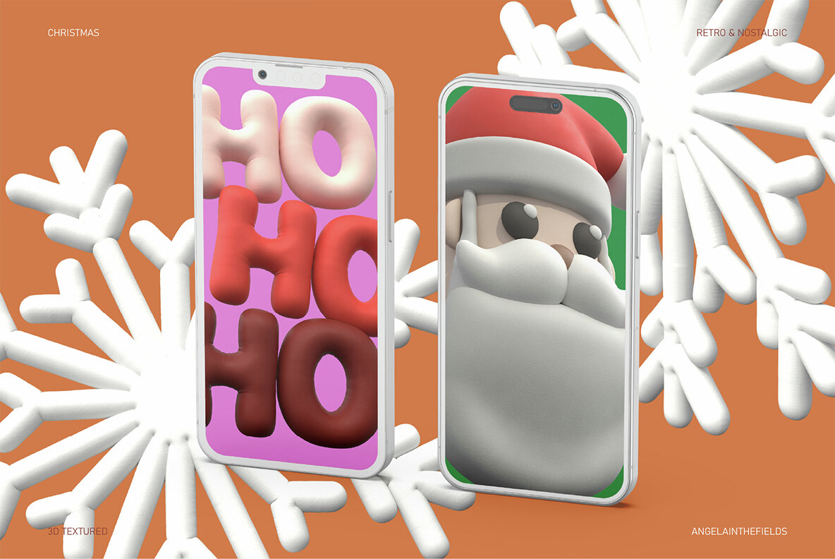 3D Retro Christmas Icons 8
