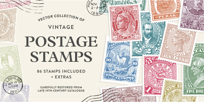 Vintage Postage Stamps Collection