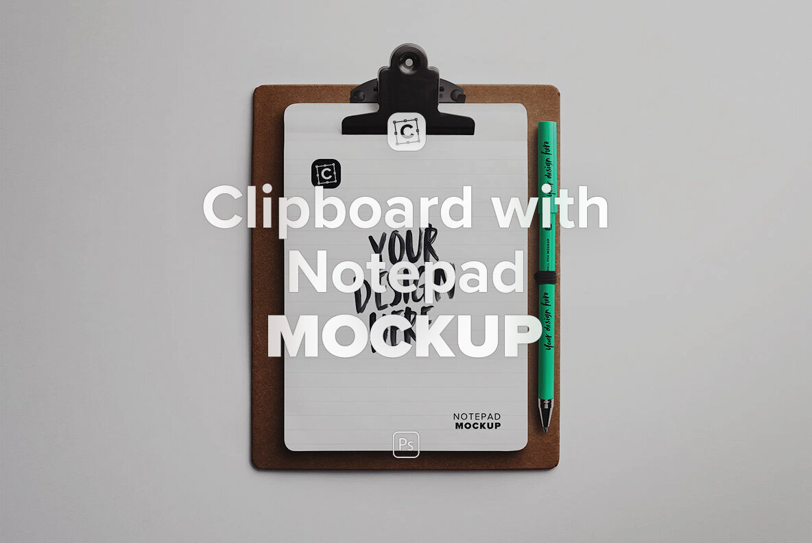 Clipboard with Notepad Mockup 1