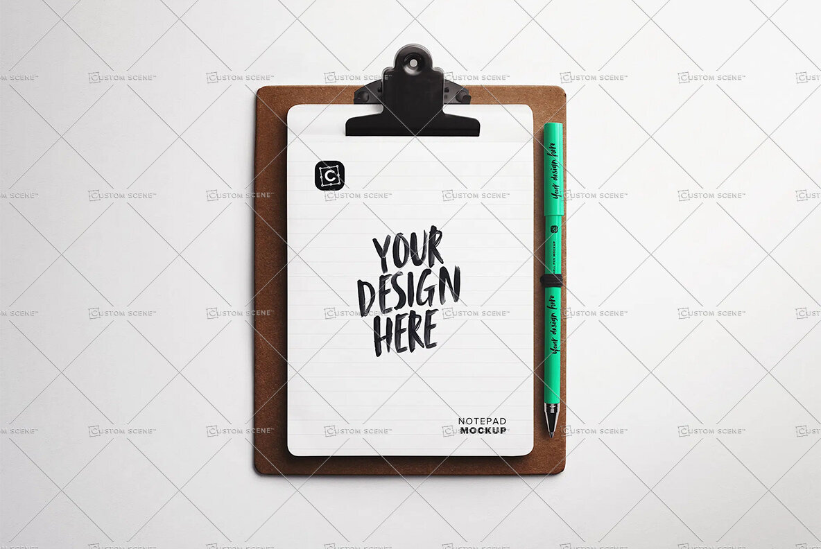 Clipboard with Notepad Mockup 2