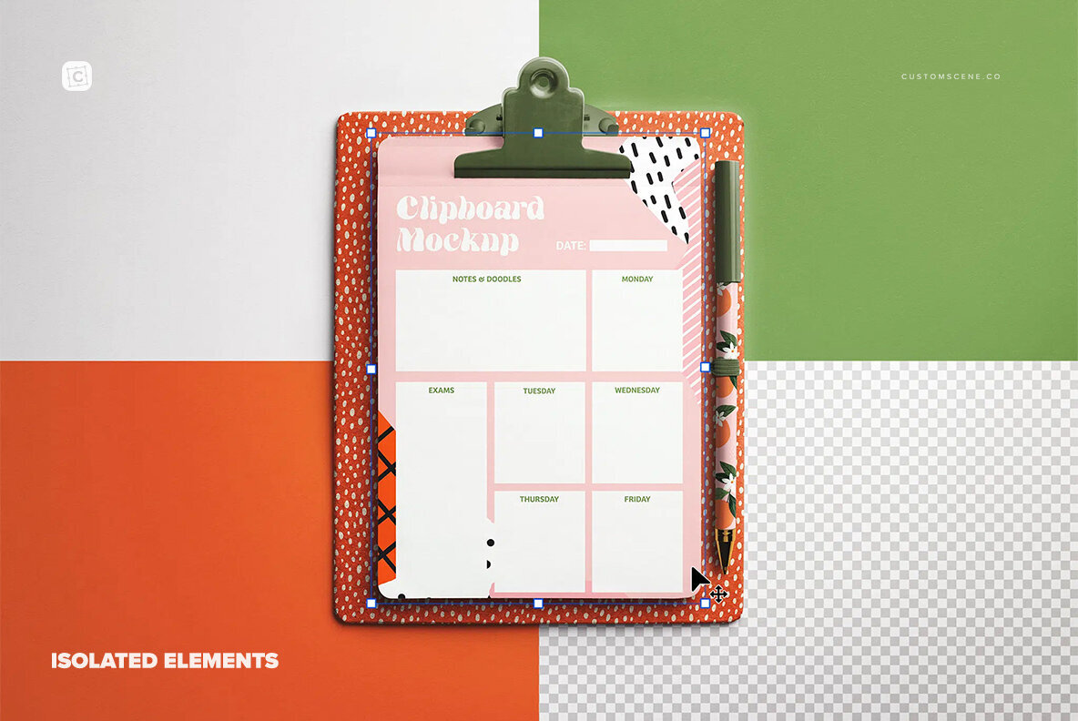 Clipboard with Notepad Mockup 3