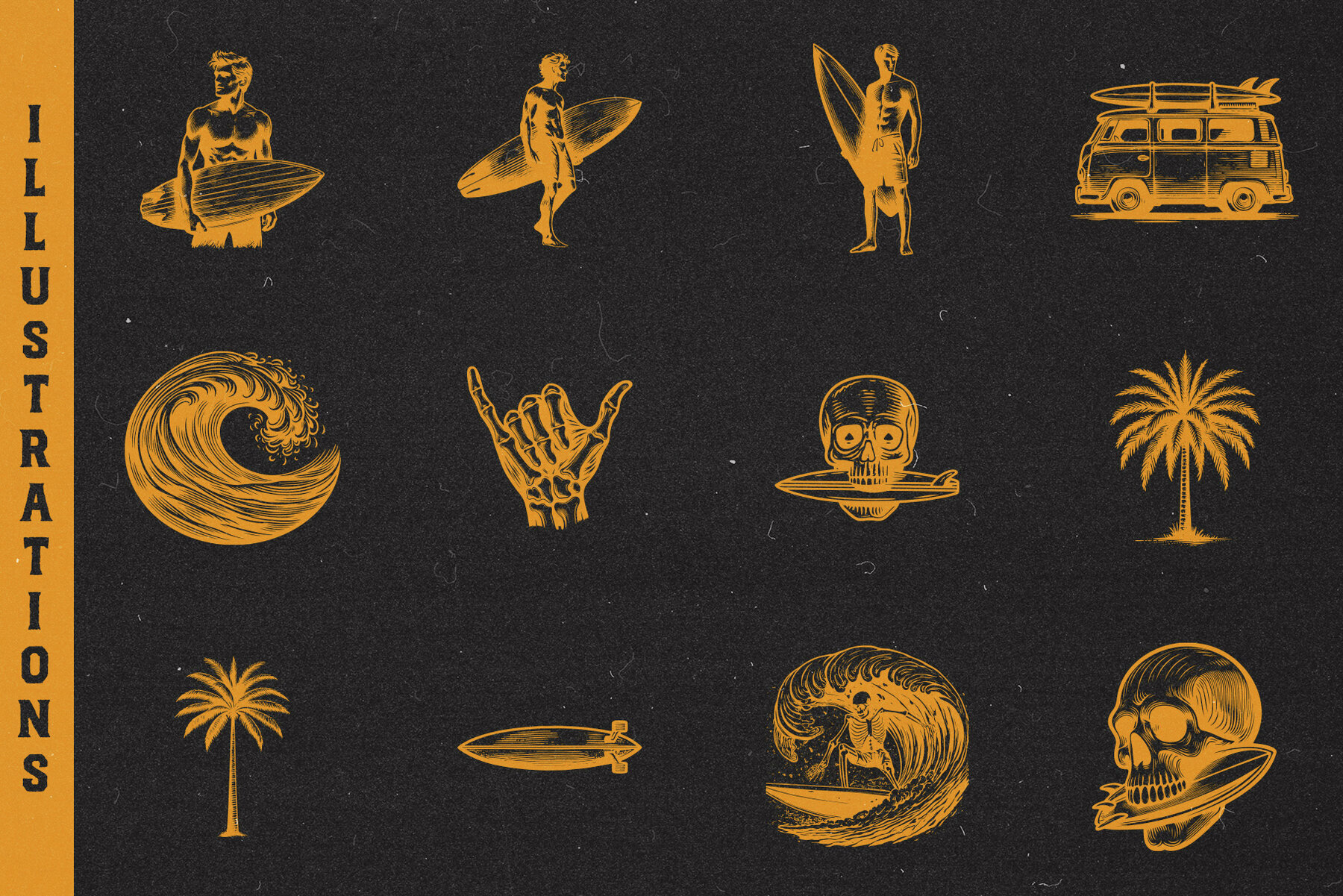 Vintage Surf Badge   Illustrations 3