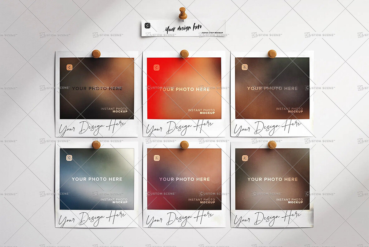 Moodboard 6 Instant Photos with Pins 3