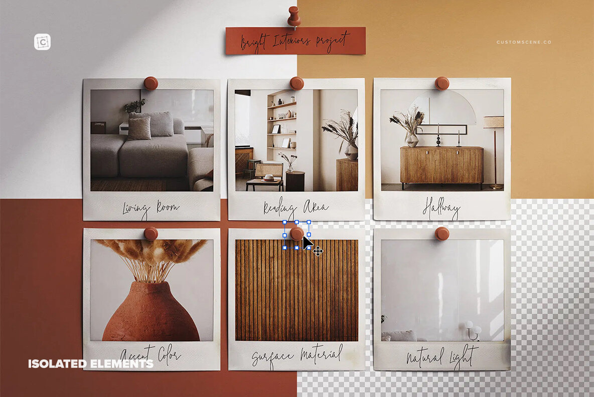 Moodboard 6 Instant Photos with Pins 5