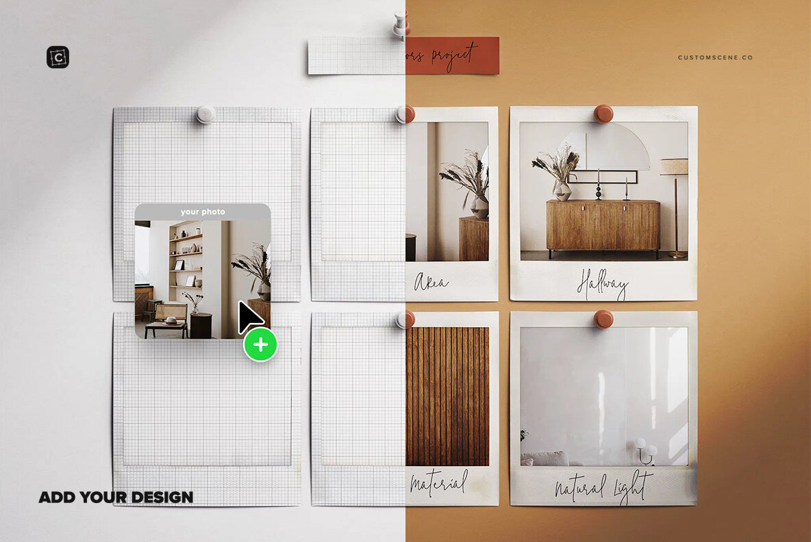 Moodboard 6 Instant Photos with Pins 7