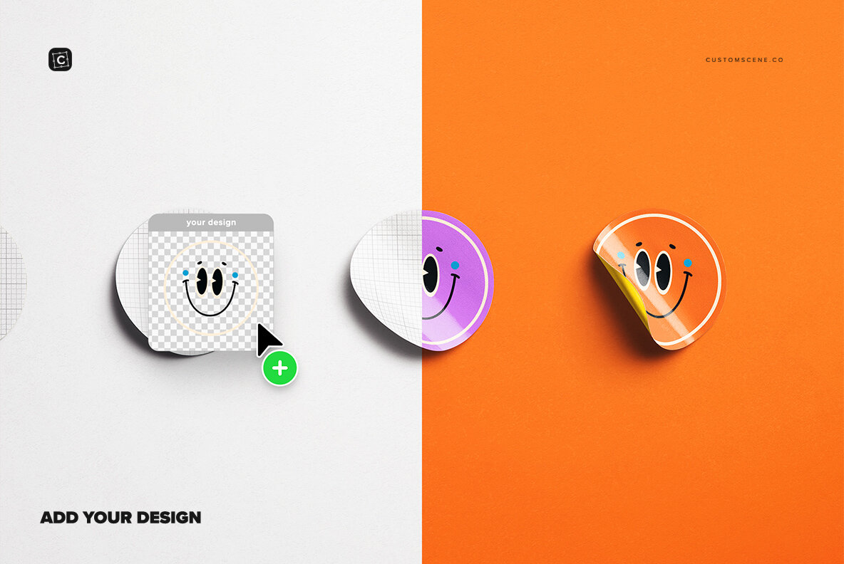 Four Round Stickers Mockup 7