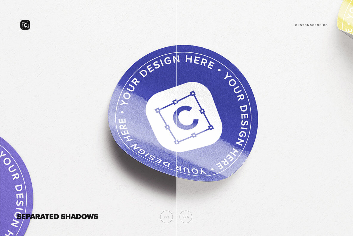 Four Round Stickers Mockup 8