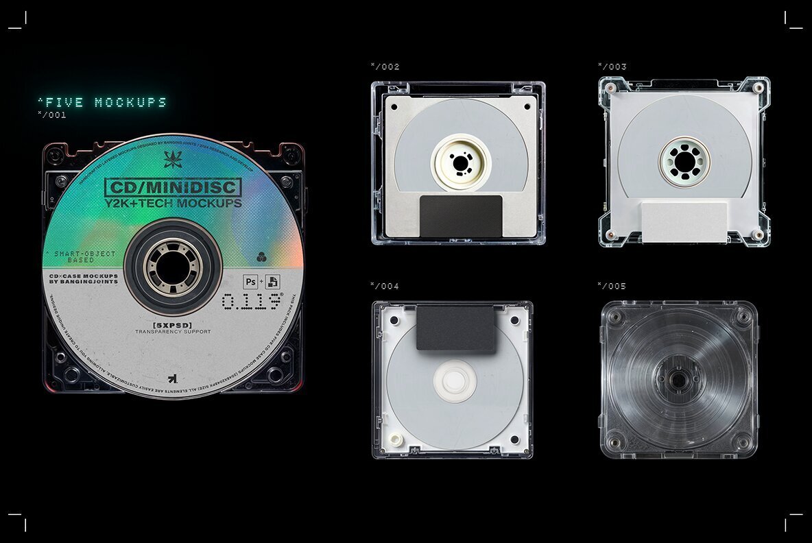 CD Minidisc Tech Y2K Case Mockups 2