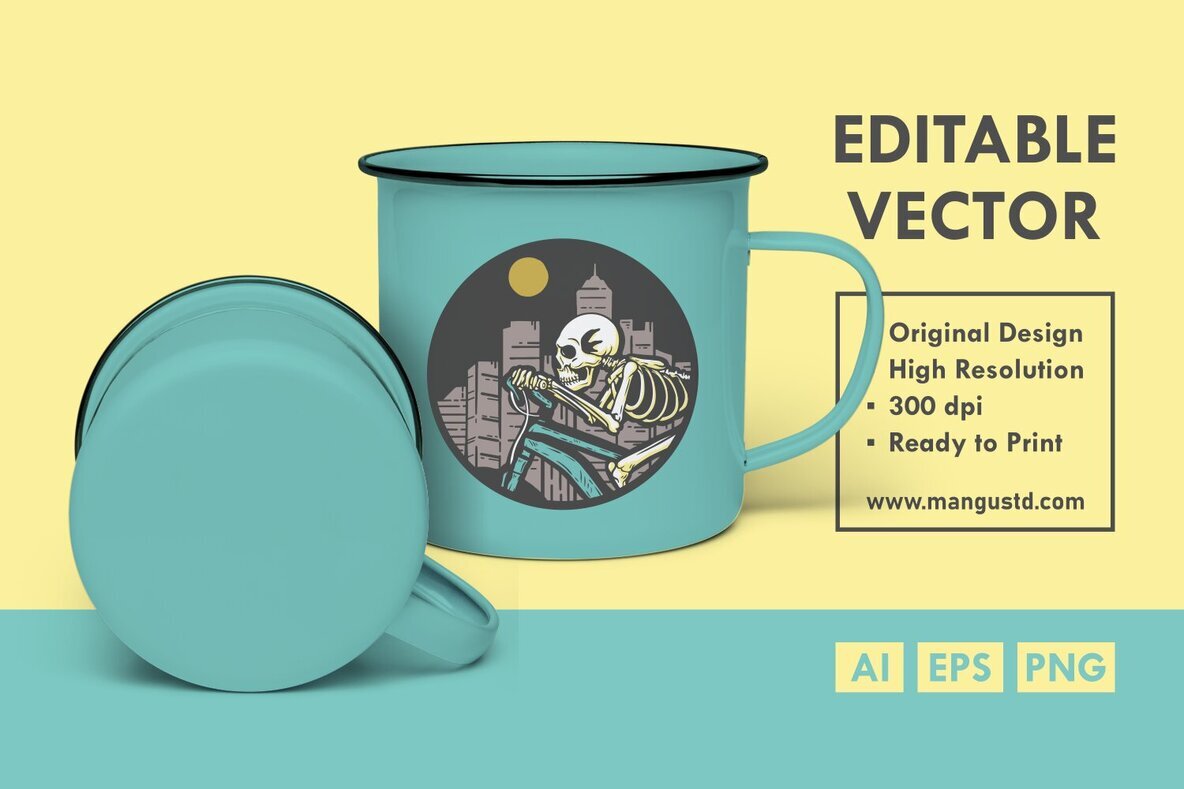 Skeleton Riding Bicycle 3