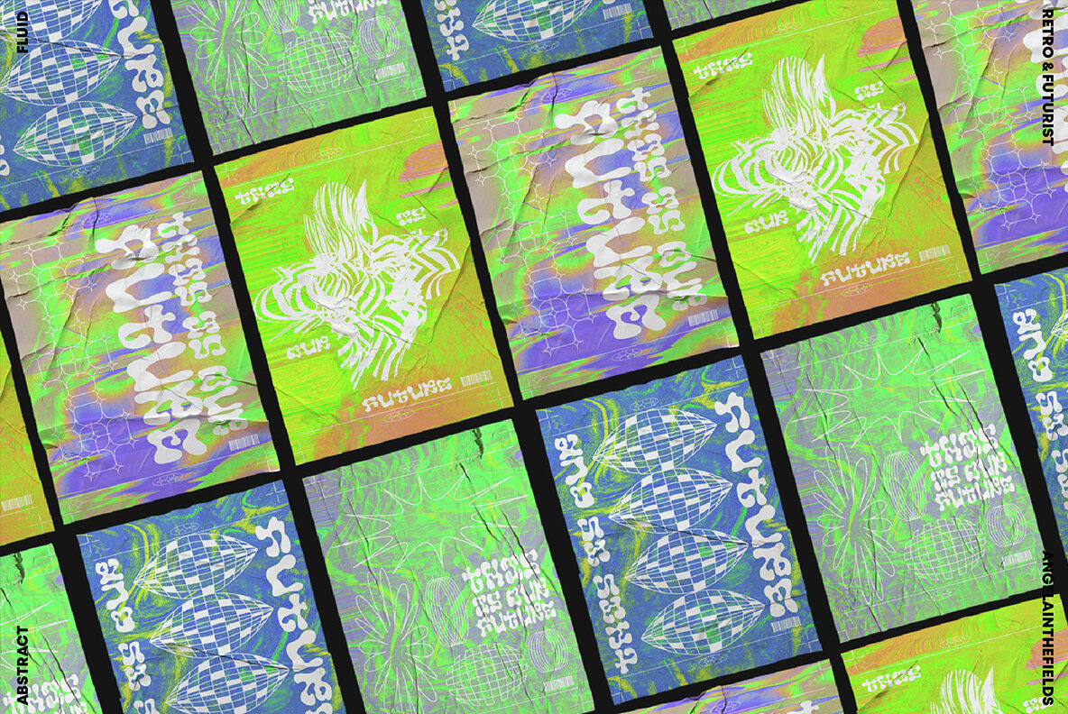 Futuristic Holographic Texture Set 4