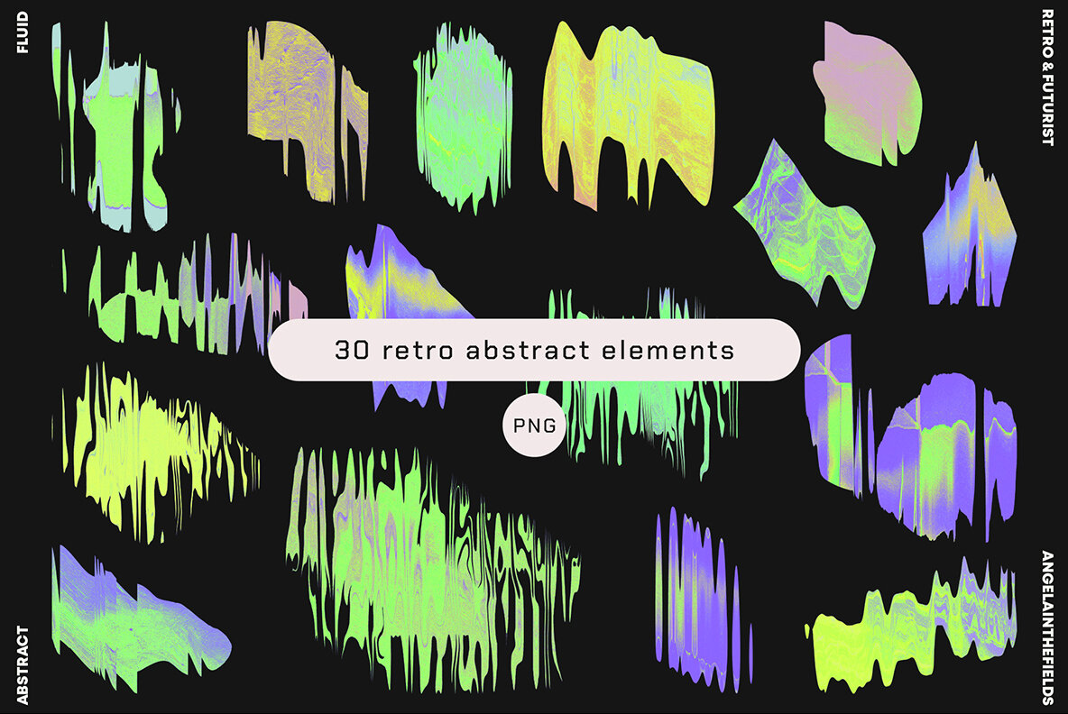 Futuristic Holographic Texture Set 5