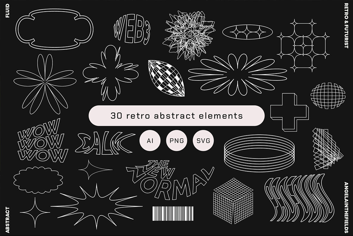 Futuristic Holographic Texture Set 6