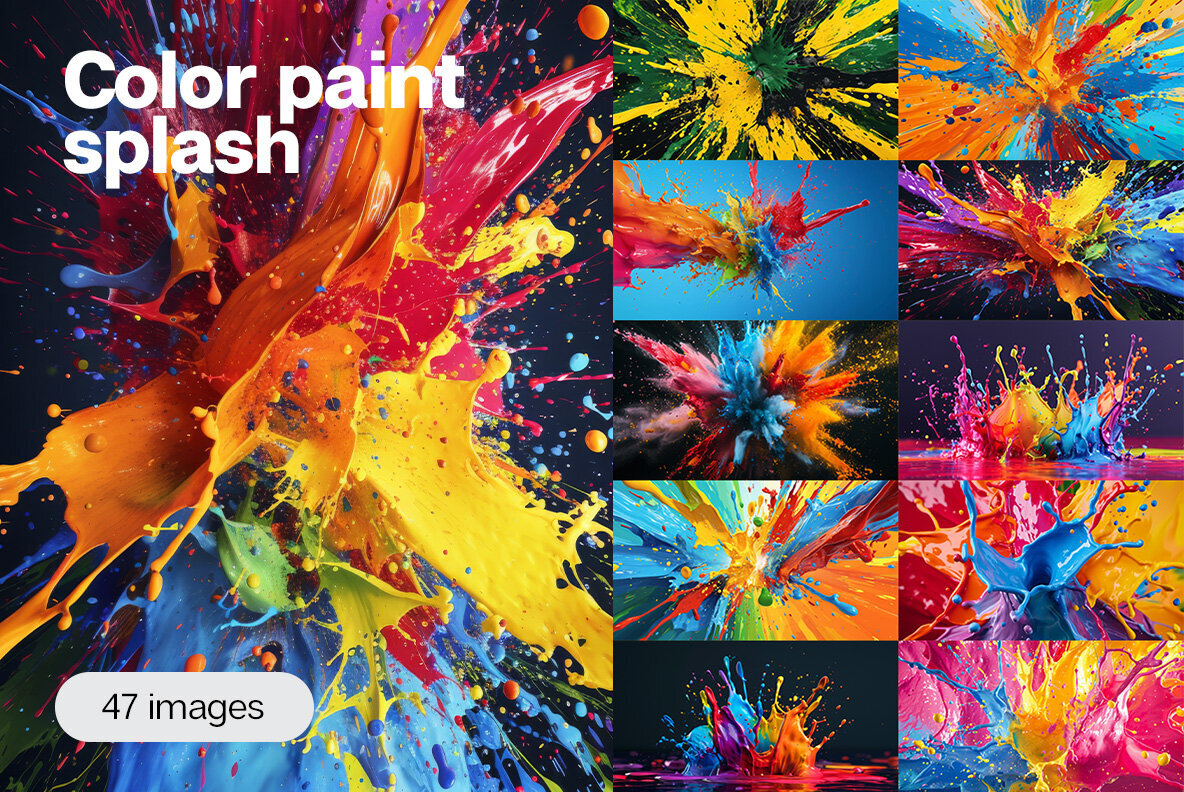 Color paint splashes 1