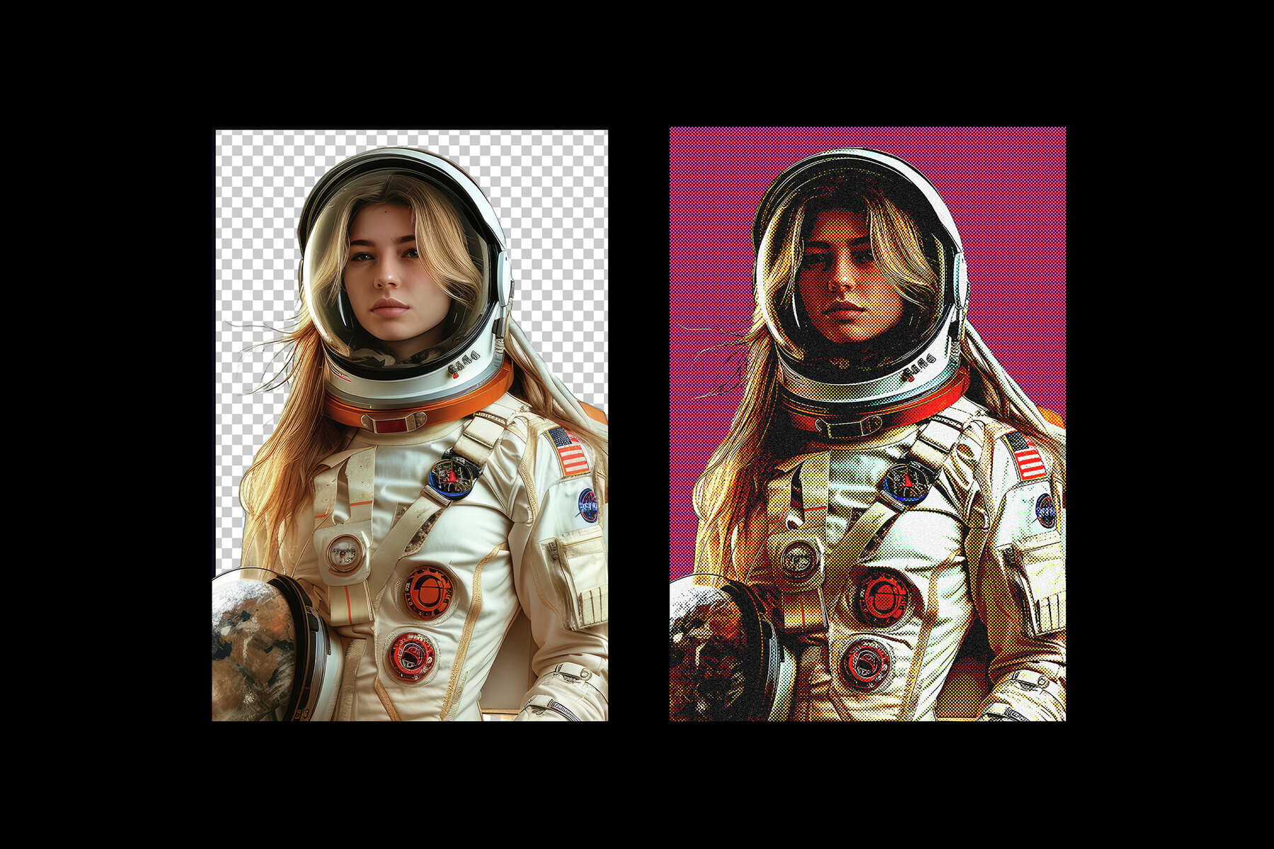 Pop Art Halftone Print Photo Effect 3