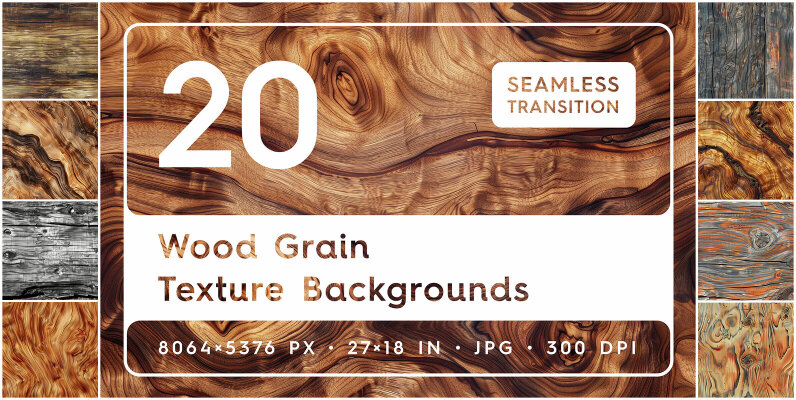 20 Wood Grain Texture Backgrounds