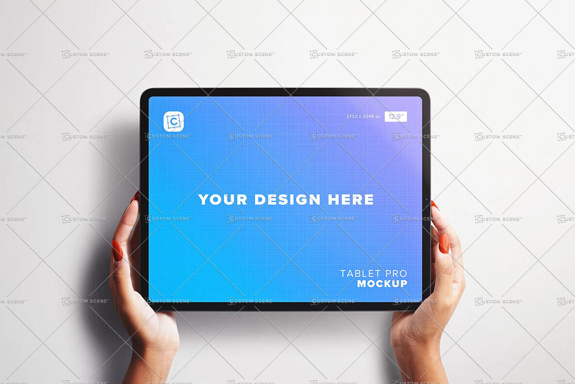 iPad Pro 12inch Mockup with Hands 3