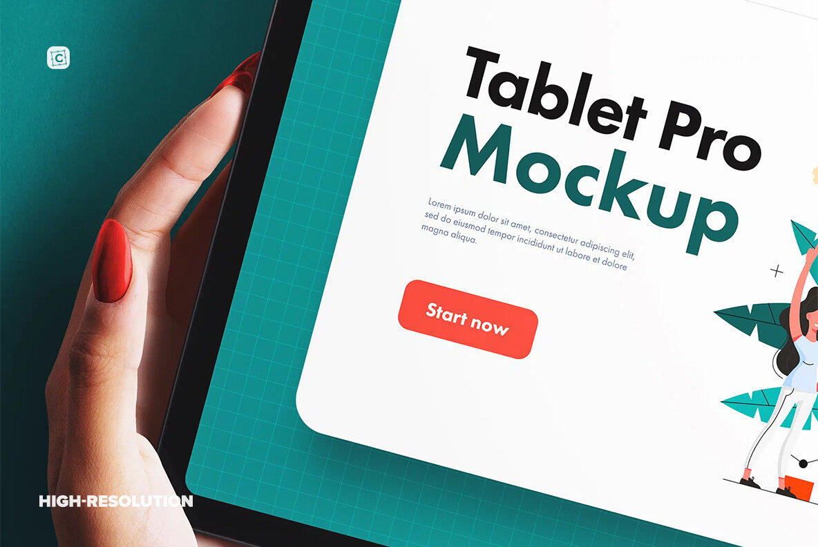 iPad Pro 12inch Mockup with Hands 4