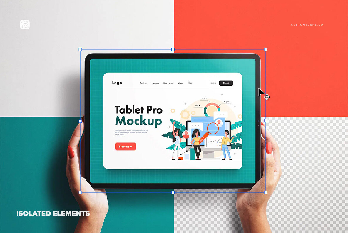 iPad Pro 12inch Mockup with Hands 5