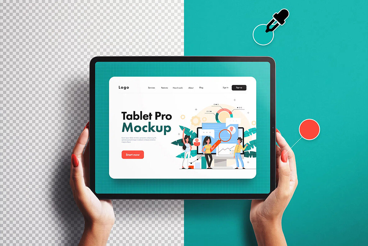 iPad Pro 12inch Mockup with Hands 6