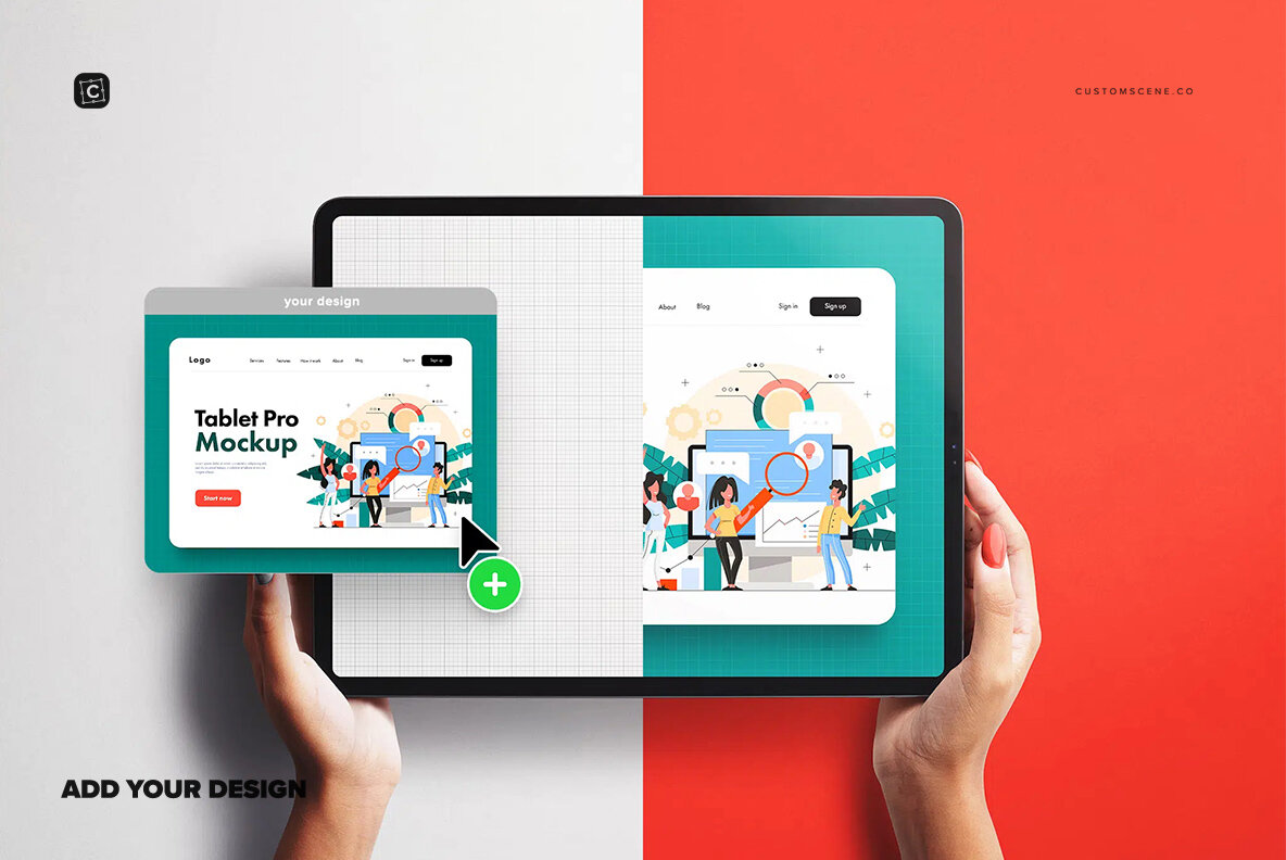 iPad Pro 12inch Mockup with Hands 7