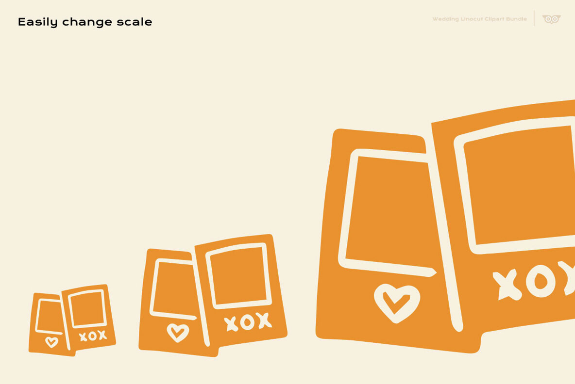 Wedding Linocut Clipart Bundle 4