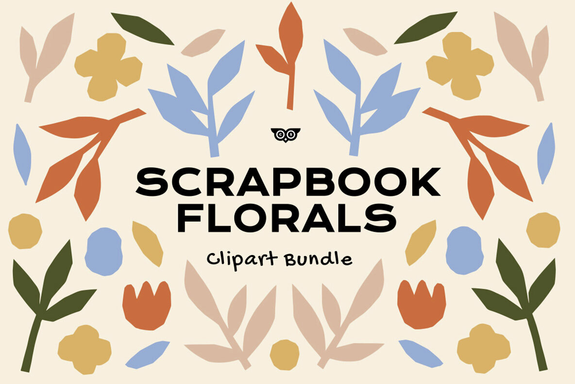 Scrapbook Florals Clipart Bundle 1