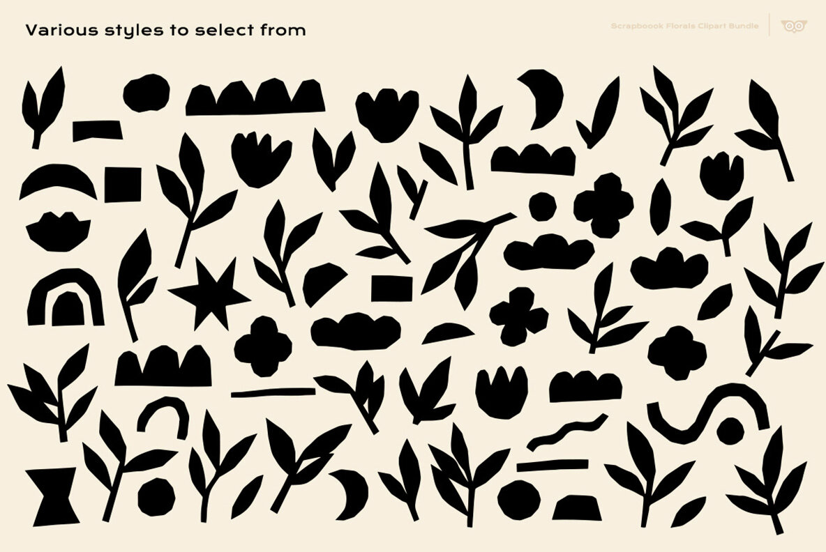 Scrapbook Florals Clipart Bundle 7