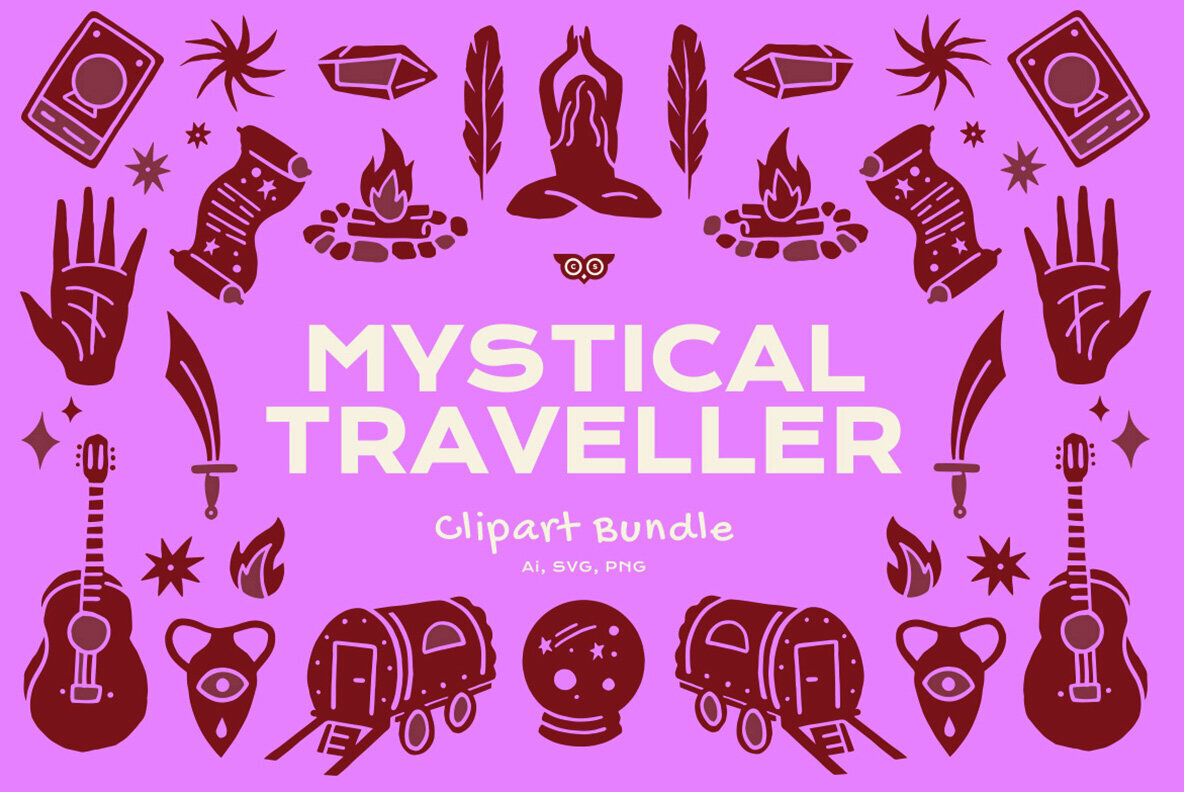 Mystical Traveller Clipart Bundle 1