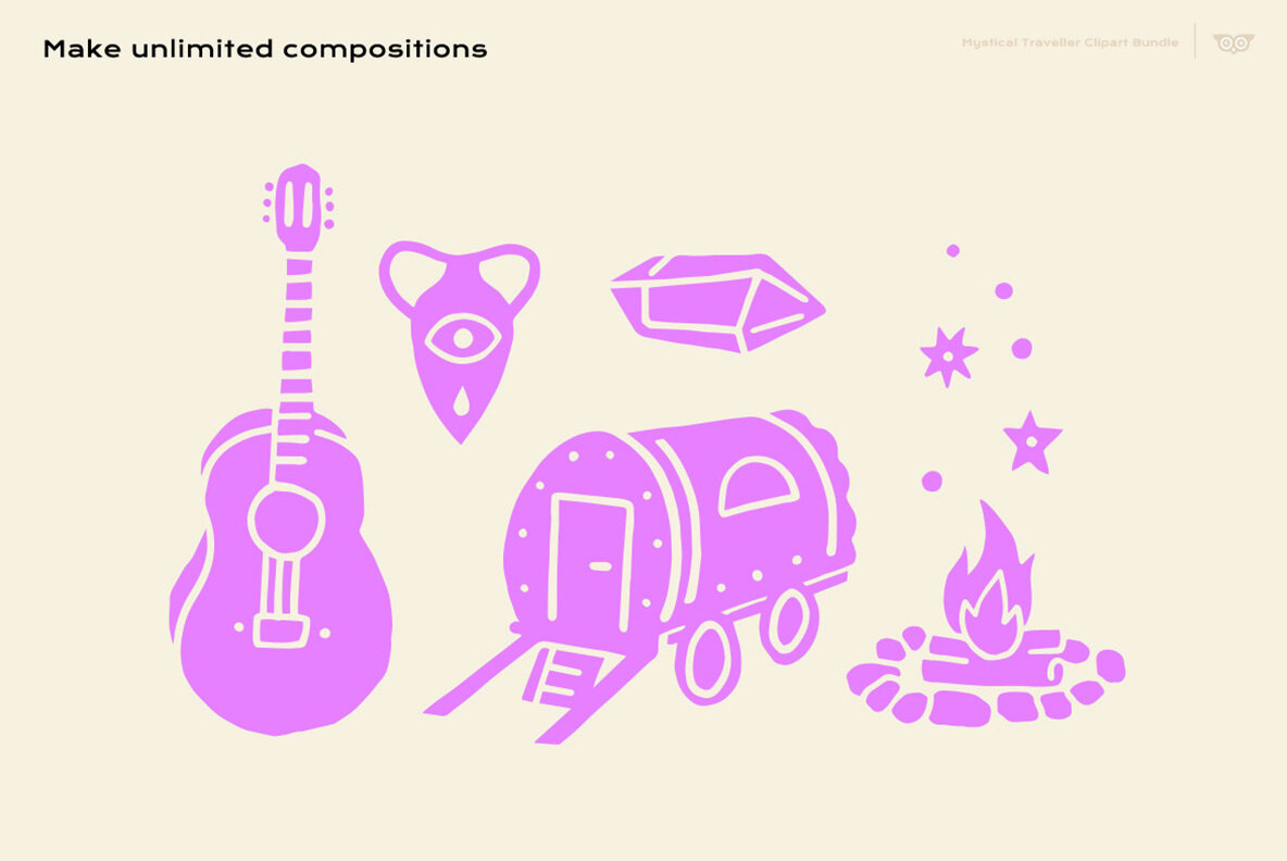 Mystical Traveller Clipart Bundle 5