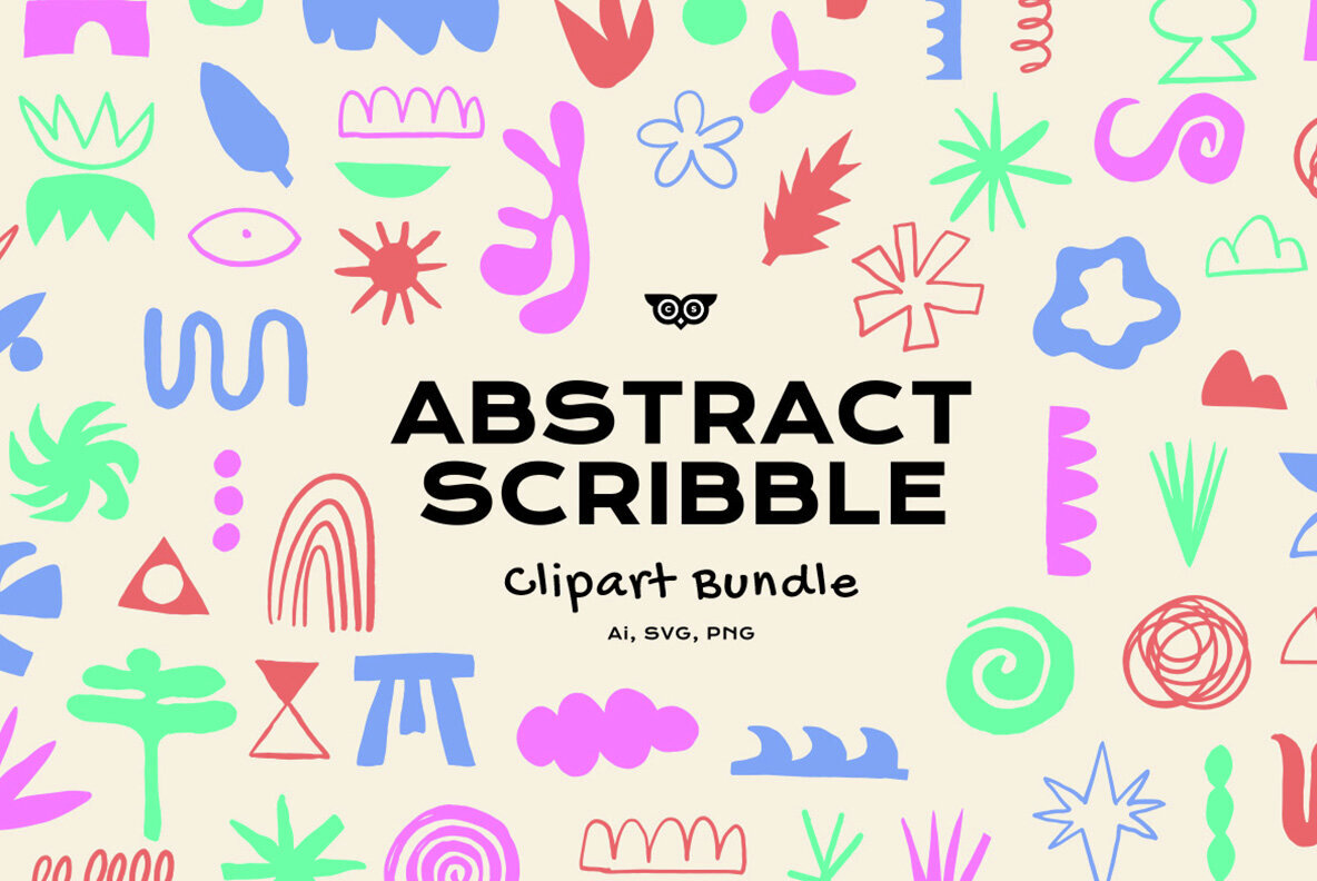 Abstract Scribble Clipart Bundle 1