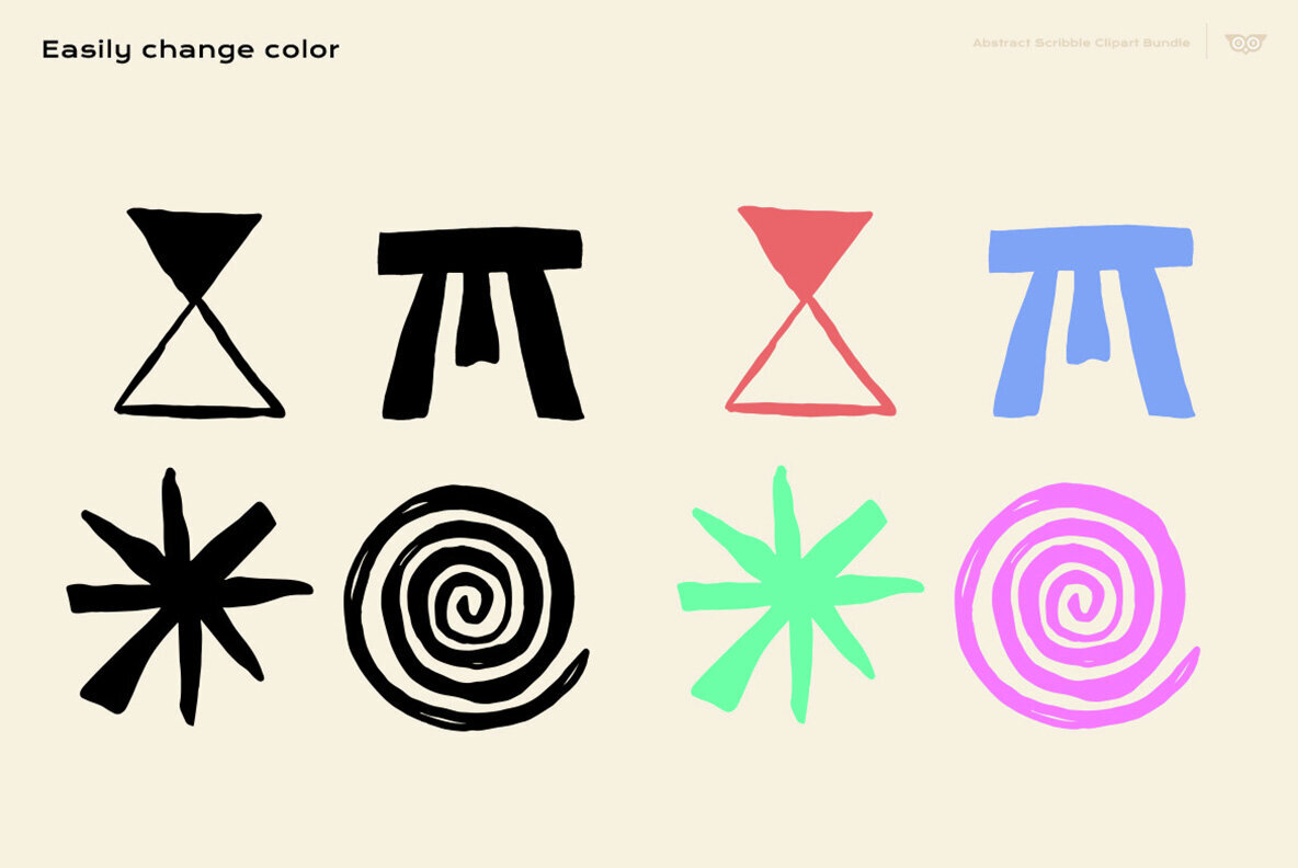 Abstract Scribble Clipart Bundle 3