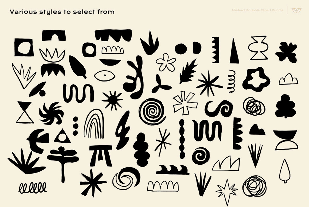 Abstract Scribble Clipart Bundle 5