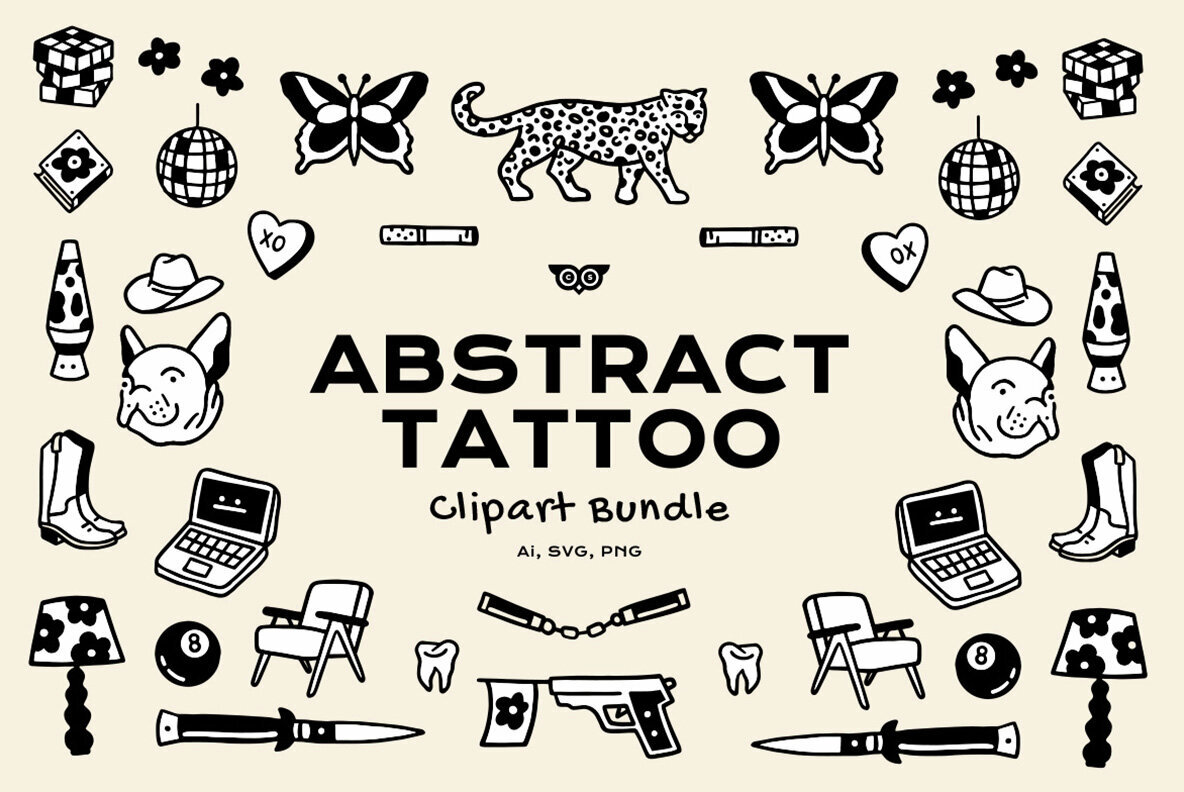 Abstract Tattoo Clipart Bundle 1