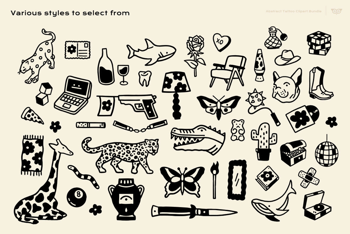 Abstract Tattoo Clipart Bundle 6