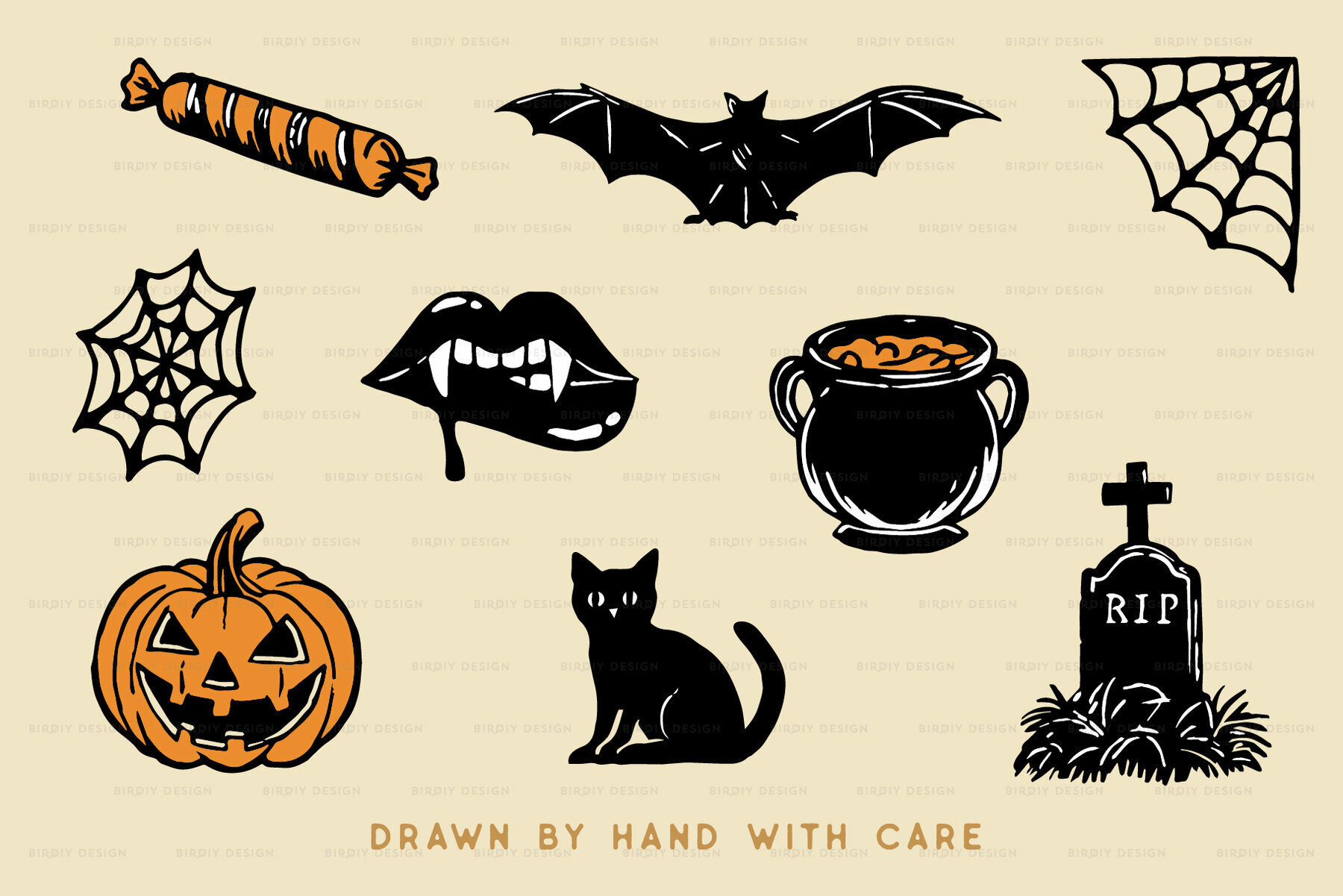 Halloween Icons Hand Drawn Graphics 2