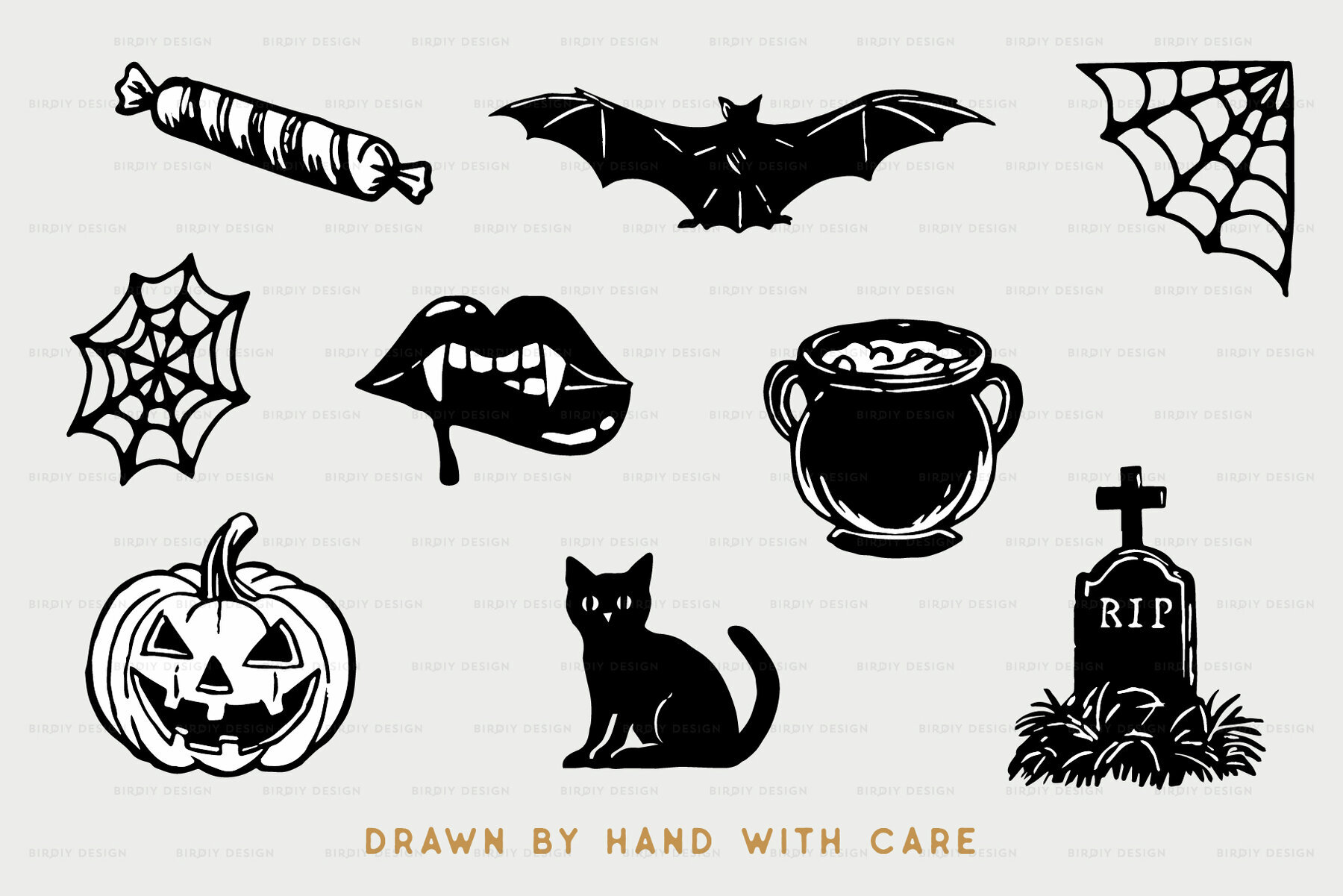 Halloween Icons Hand Drawn Graphics 3