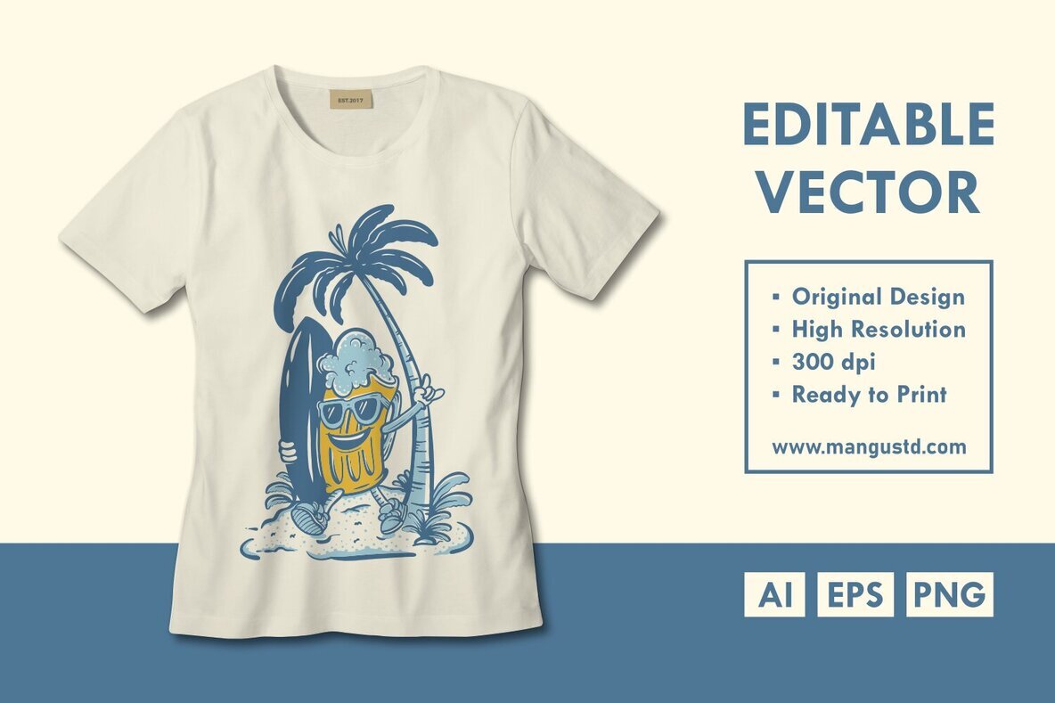 Surfing Beer in Summer Beach 2